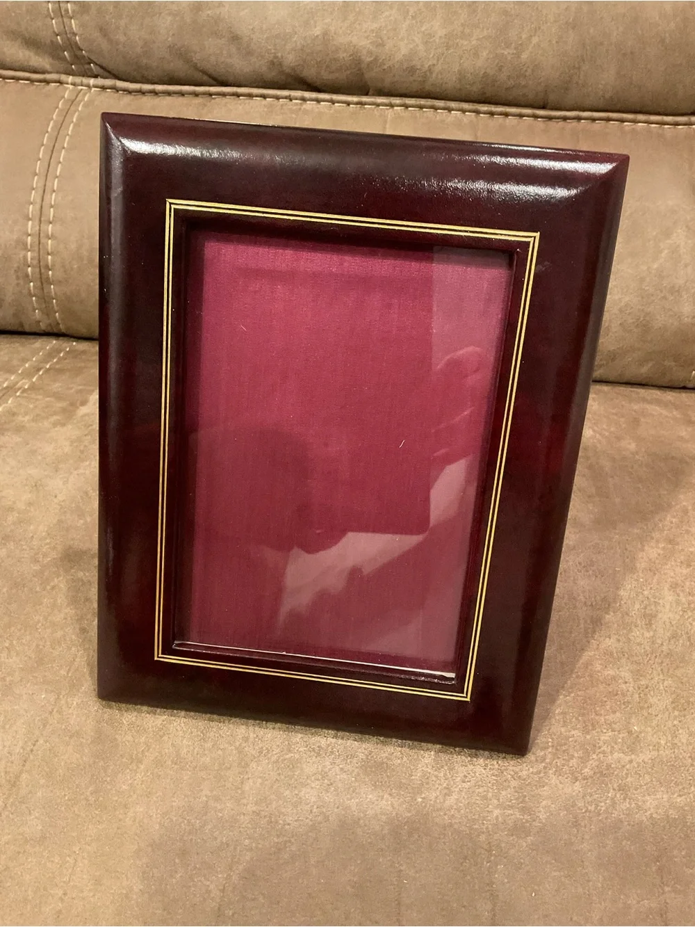 Burgundy Leather Picture Frame - 5x7